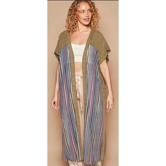 ◾️POL Striped Multicolour Bohemian Kimono - Picture 10 of 15